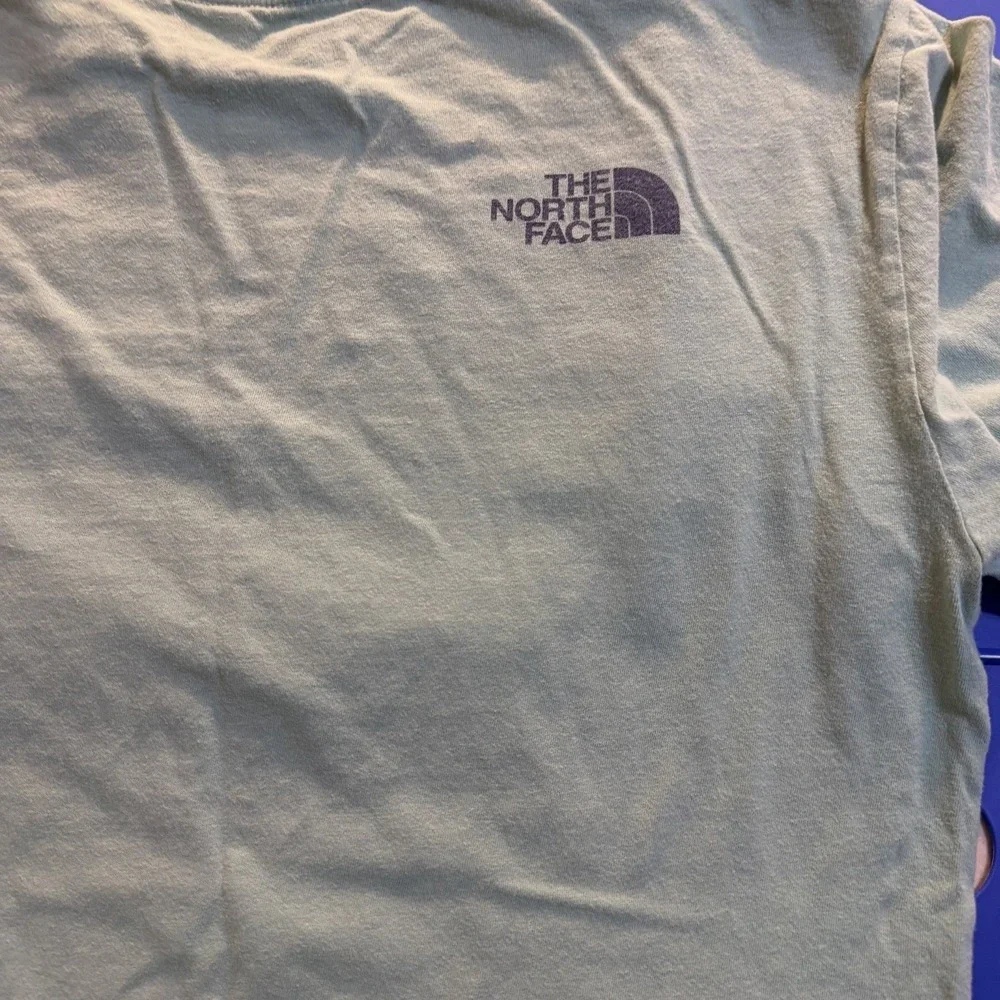 The North Face T Shirt Mens Small Logo Green Never Stop Exploring Tee ***READ